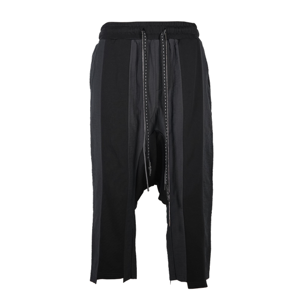 SPLICED DROP CROTCH PANT - BLACK