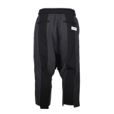 SPLICED DROP CROTCH PANT - BLACK