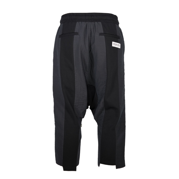 SPLICED DROP CROTCH PANT - BLACK