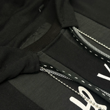 SPLICED LUXURY MOCK HOODIE - BLACK