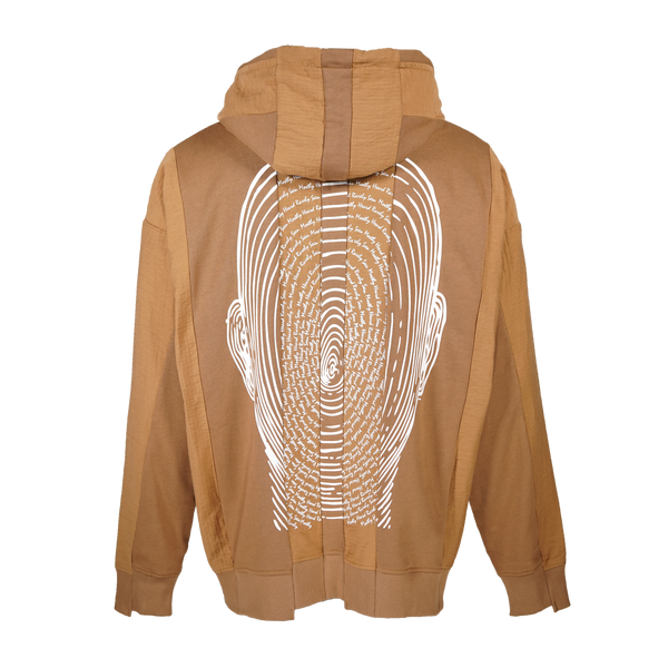 SPLICED LUXURY MOCK HOODIE - TAN