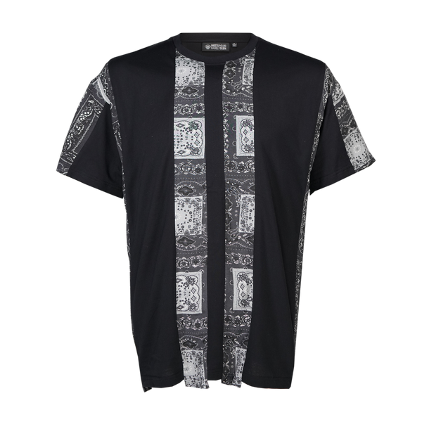 SPLICED PAISLEY TEE - BLACK