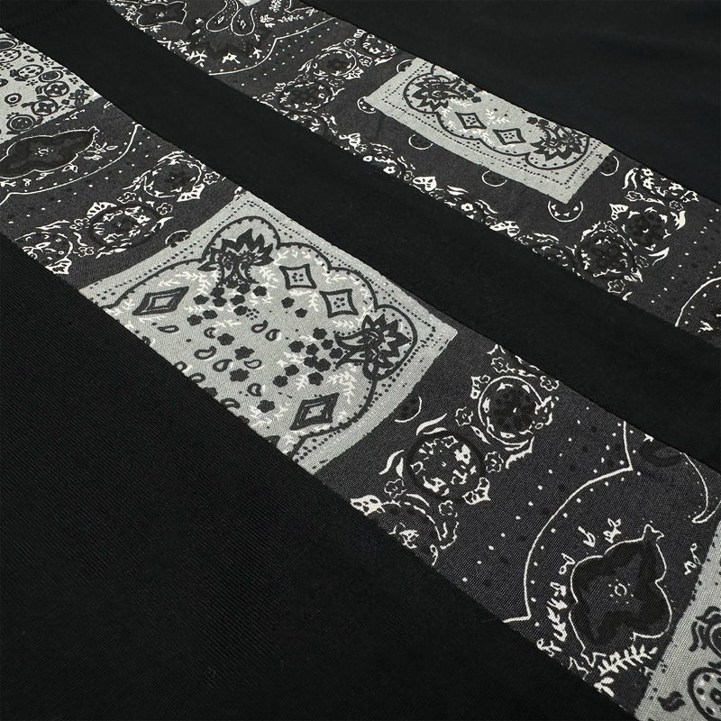 SPLICED PAISLEY TEE - BLACK