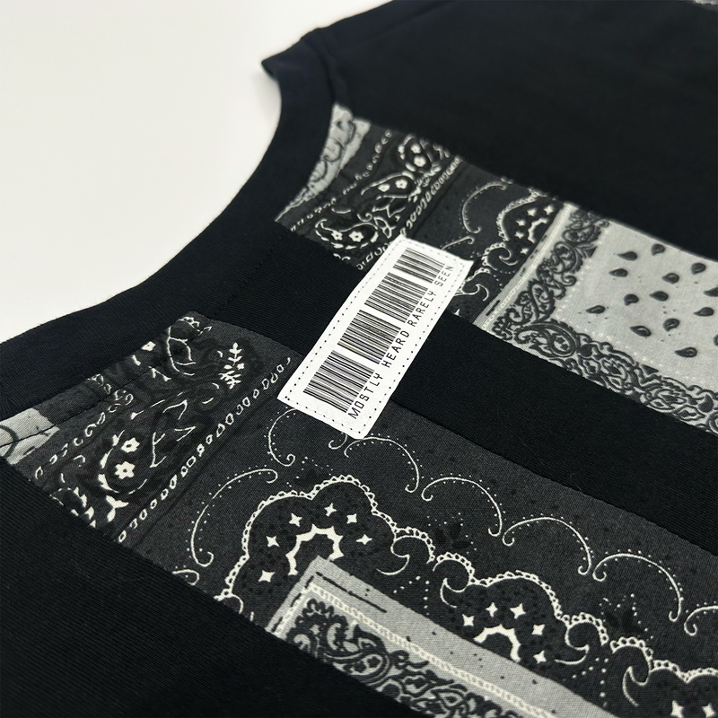 SPLICED PAISLEY TEE - BLACK