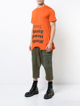 ORANGE 4 SLEEVES UPSIDE DOWN LOGO T-SHIRT - Mostly Heard Rarely Seen