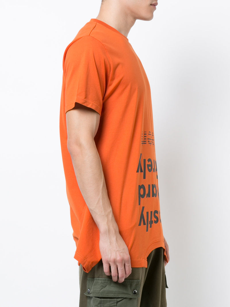 ORANGE 4 SLEEVES UPSIDE DOWN LOGO T-SHIRT - Mostly Heard Rarely Seen